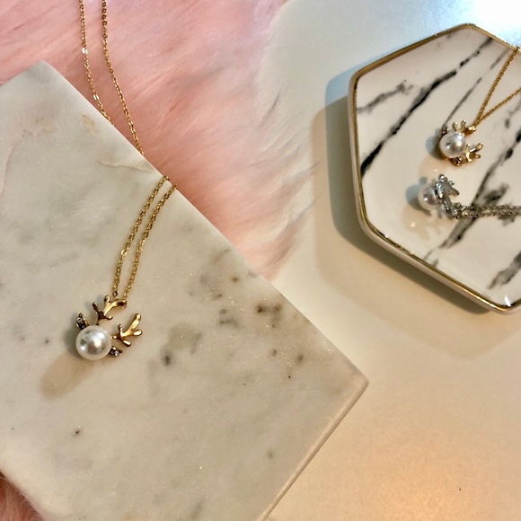 New Gold Reindeer Jewelry Rudolf Reindeer Games Holiday Set Bambi Fawn Lover - Picture 6 of 8